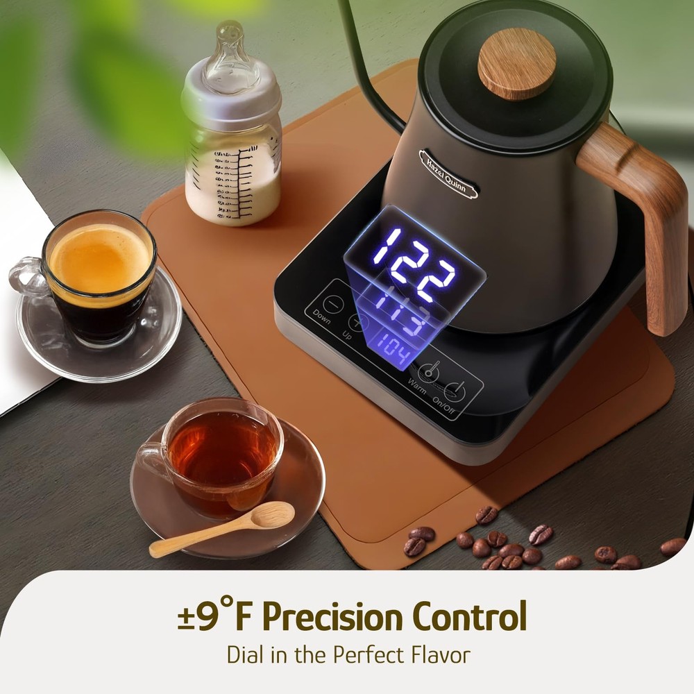 Gooseneck Electric Kettle - 0.8L / 27oz, Precise Temperature Control, 4-Hour ...