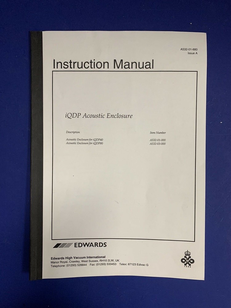 Edwards iQ Acoustic Enclosure Manual