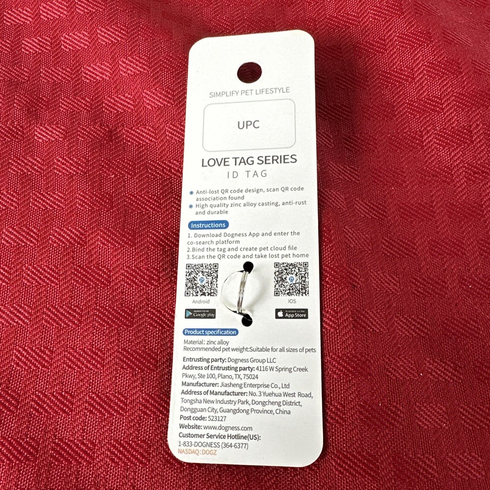 Dogness ID tag With QR CODE