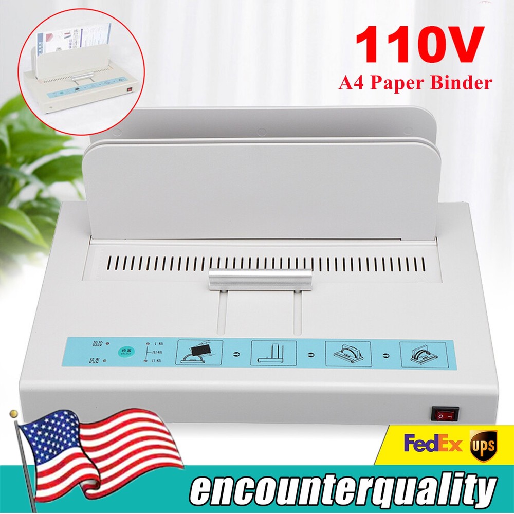 110V Universal Binding Machine Electric Book Automatic A4 Paper Binder Puncher