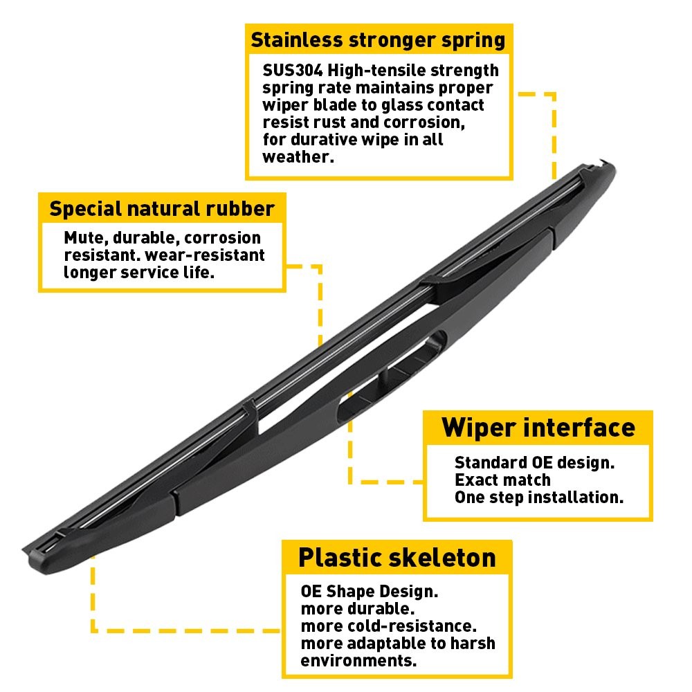 Rear Wiper Windshield Arm Set Blade Replacement For Ford 2009-2019 Flex