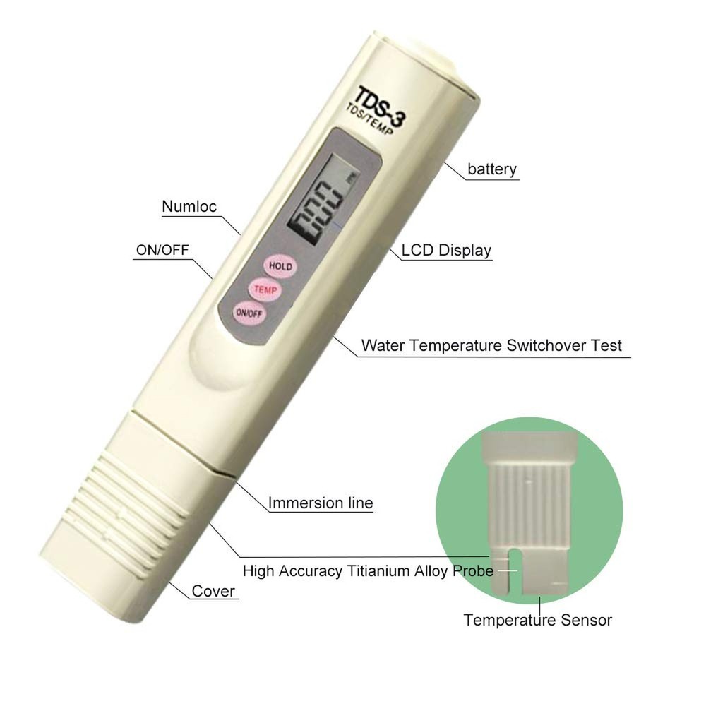 TDS Water Quality Tester Digital PPM Meter - Quick Accurate Testing for Drink...