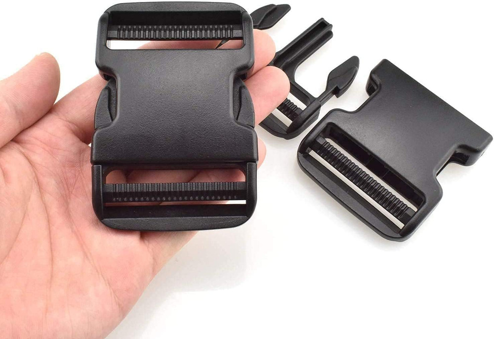 Side Release Buckle for 2'' Belt, 2 Pcs Heavy Duty Plastic Buckles Replacement D