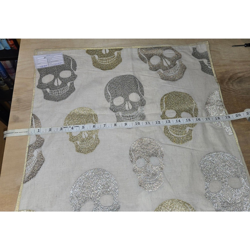 NWT 2 metallic skull Pillowcases 19x19 SAATVIK