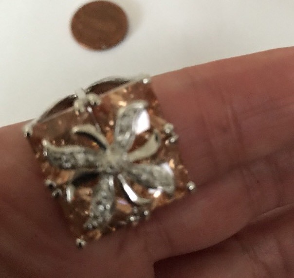 Bold Cz Ring Shines Silver Tone Heavy China