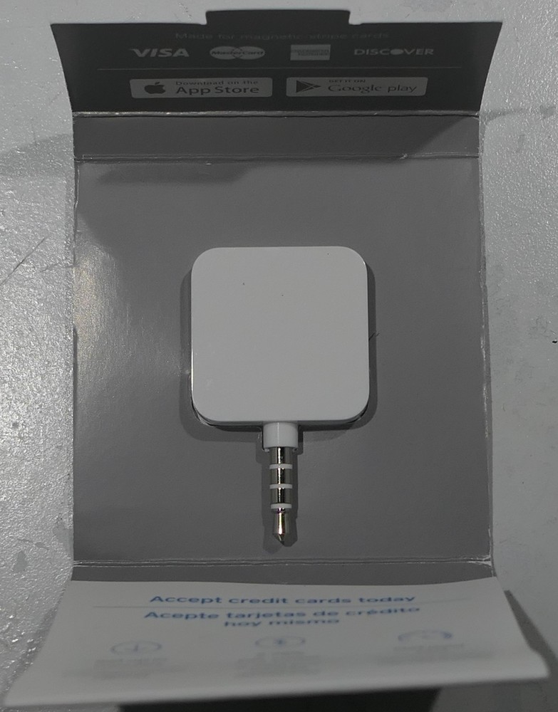 Square Credit Debit Card Reader 3.5mm Headphone Aux Jack White iPhone Android