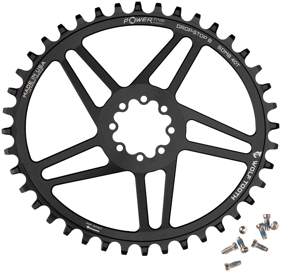 Wolf Tooth Elliptical Direct Mount Chainring - 40t, SRAM Direct Mount,