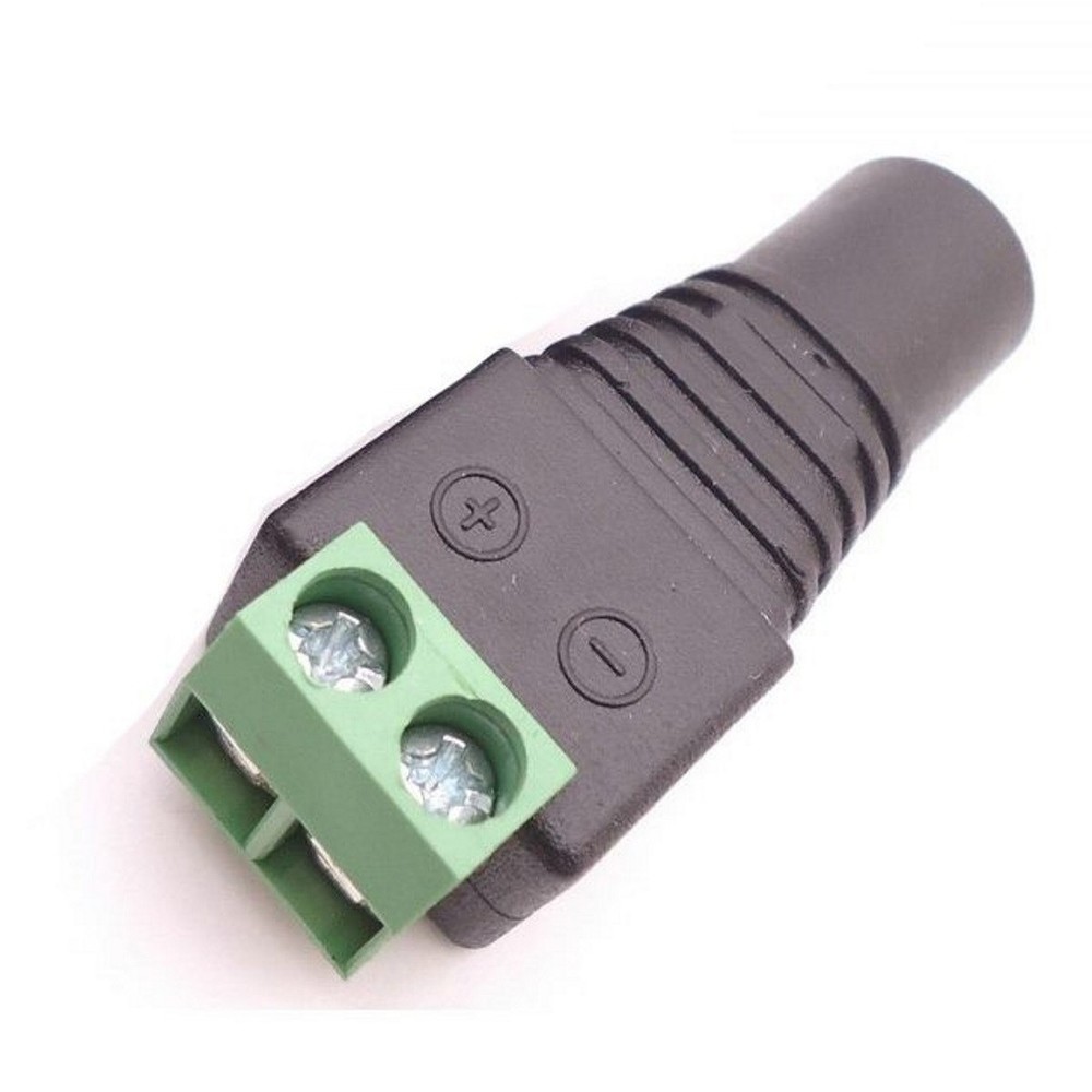 Standard Female DC Plug Plug Adapter with 2 Screw Clamps