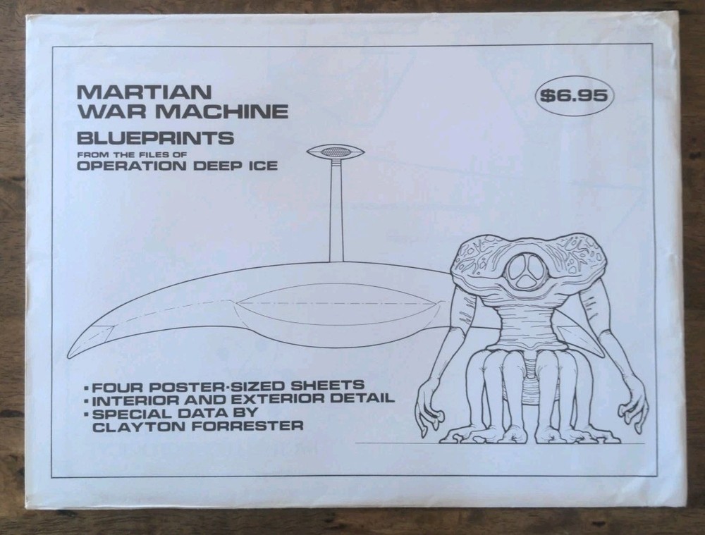 Vintage Martian War Machine Blueprints, Complete Set Of 4 Sheets.