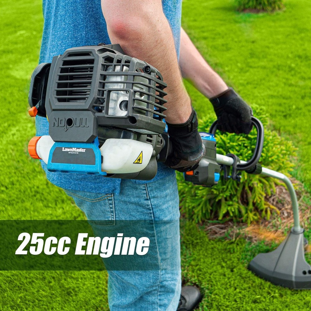 LawnMaster NPTGCP2517B No-Pull Gas String Trimmer with Electric Start 25cc