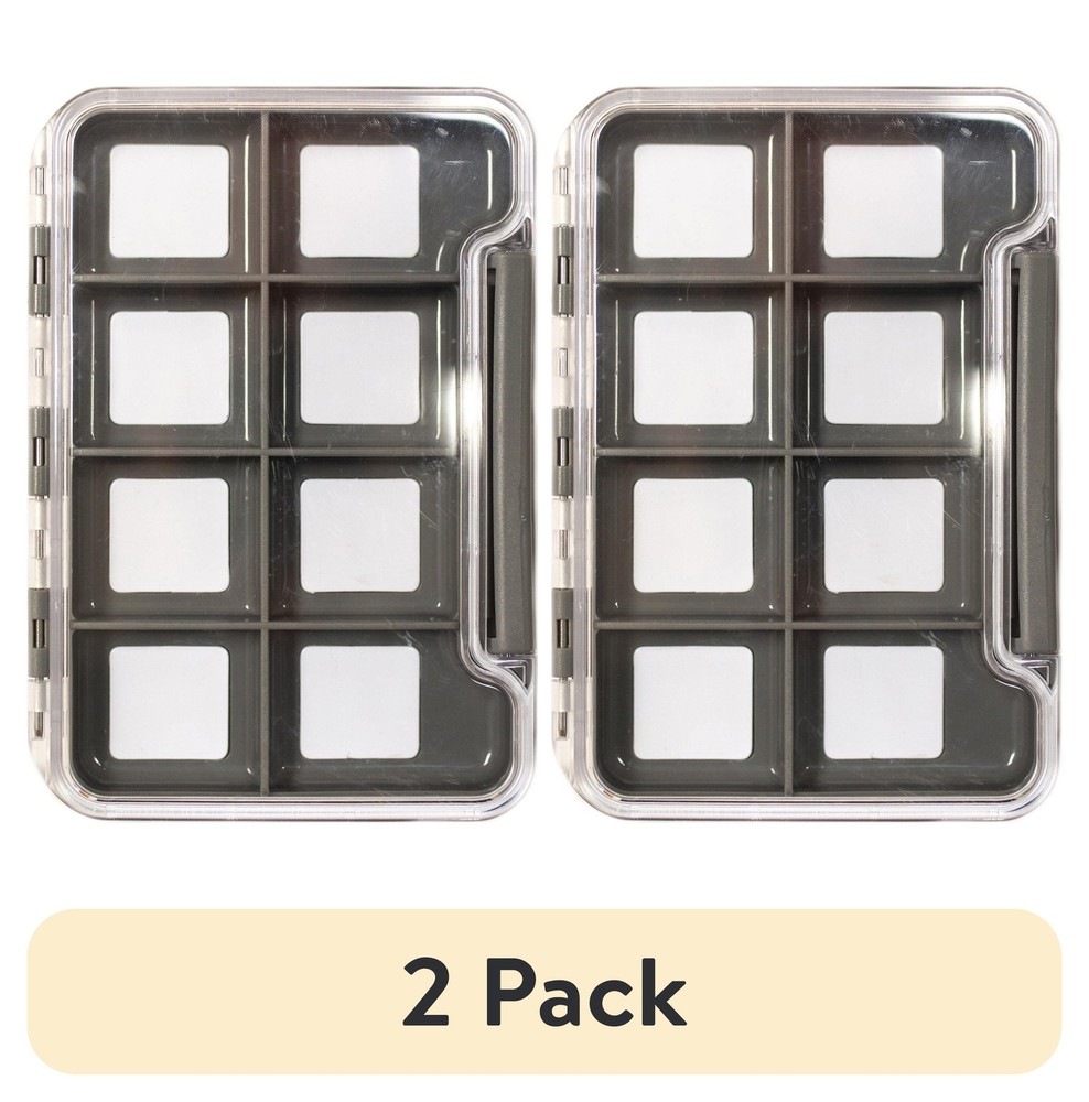 8-Compartment Magnetic Fly Box Clear Lid Compact Storage Organizer
