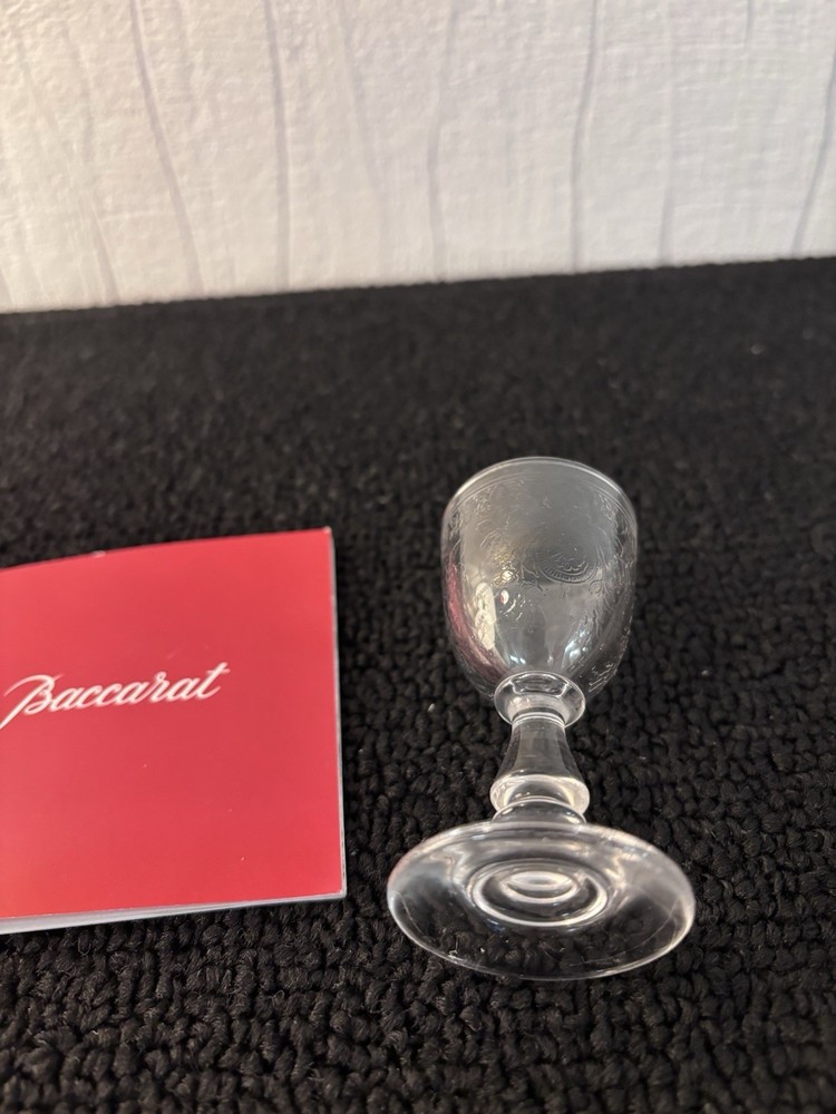 Baccarat Crystal Engraved Digestif Glasses