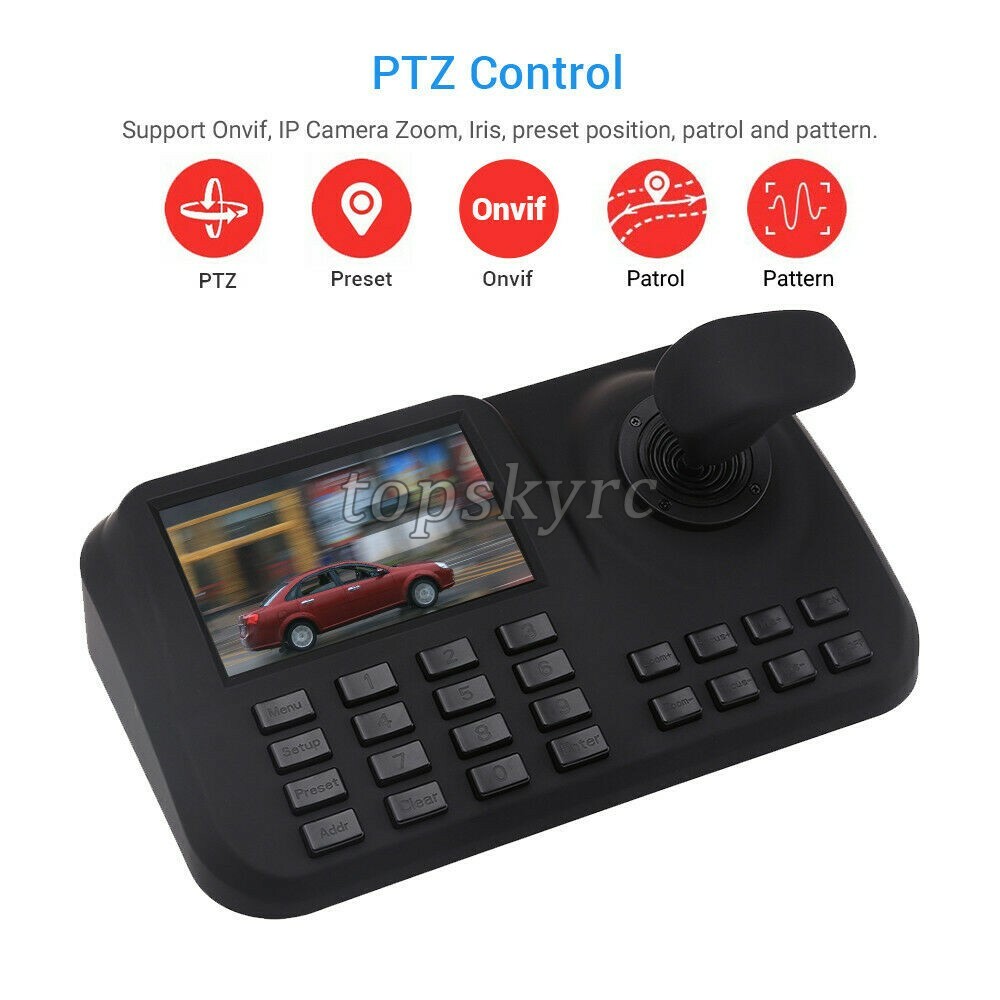 3D IP PTZ Controller CCTV PTZ Keyboard Controller Joystick w/ 5" HD LED Screen