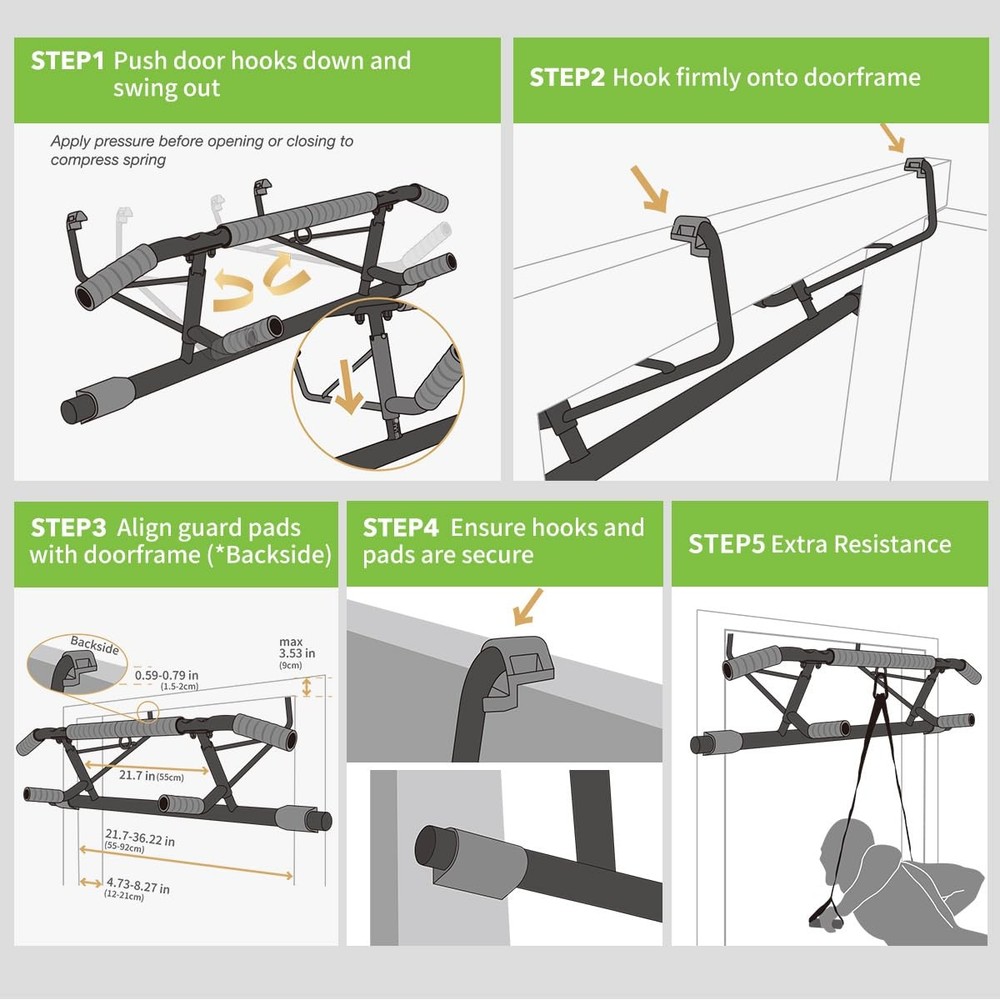 KAKICLAY New Upgrade Pull Up Bar for Doorway - Foldable Design & Space-Saving...
