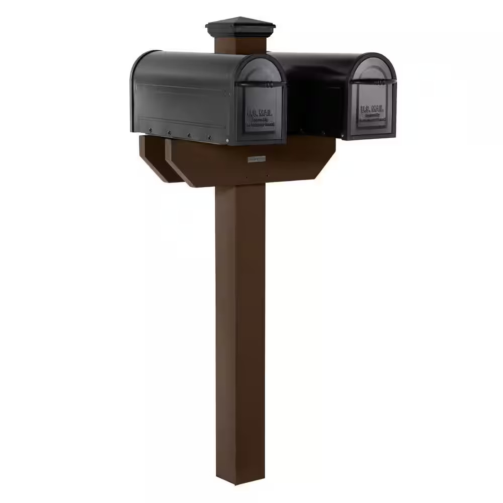 Hazelton Weathered Acorn 2-Sided Mailbox Post