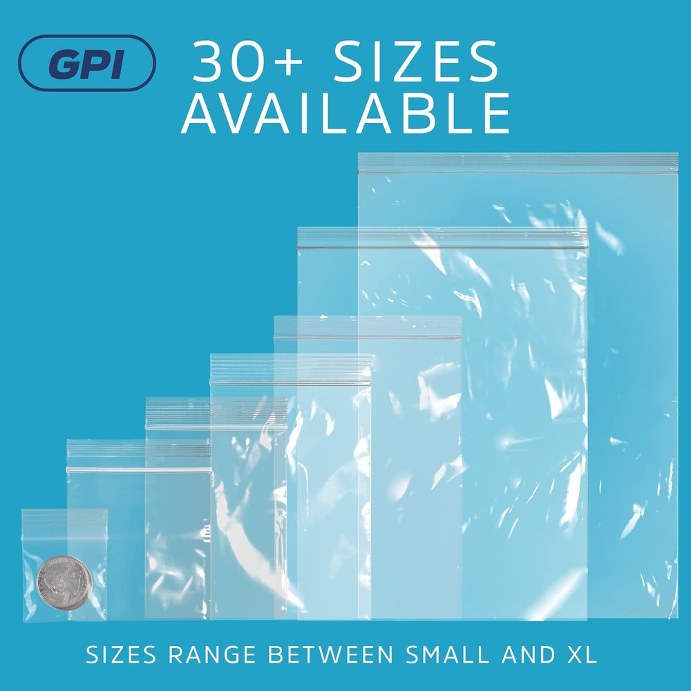 8" x 10" Zip Bags, 100 Pack, Clear Plastic Reclosable Poly Baggies, 2 mil wit...