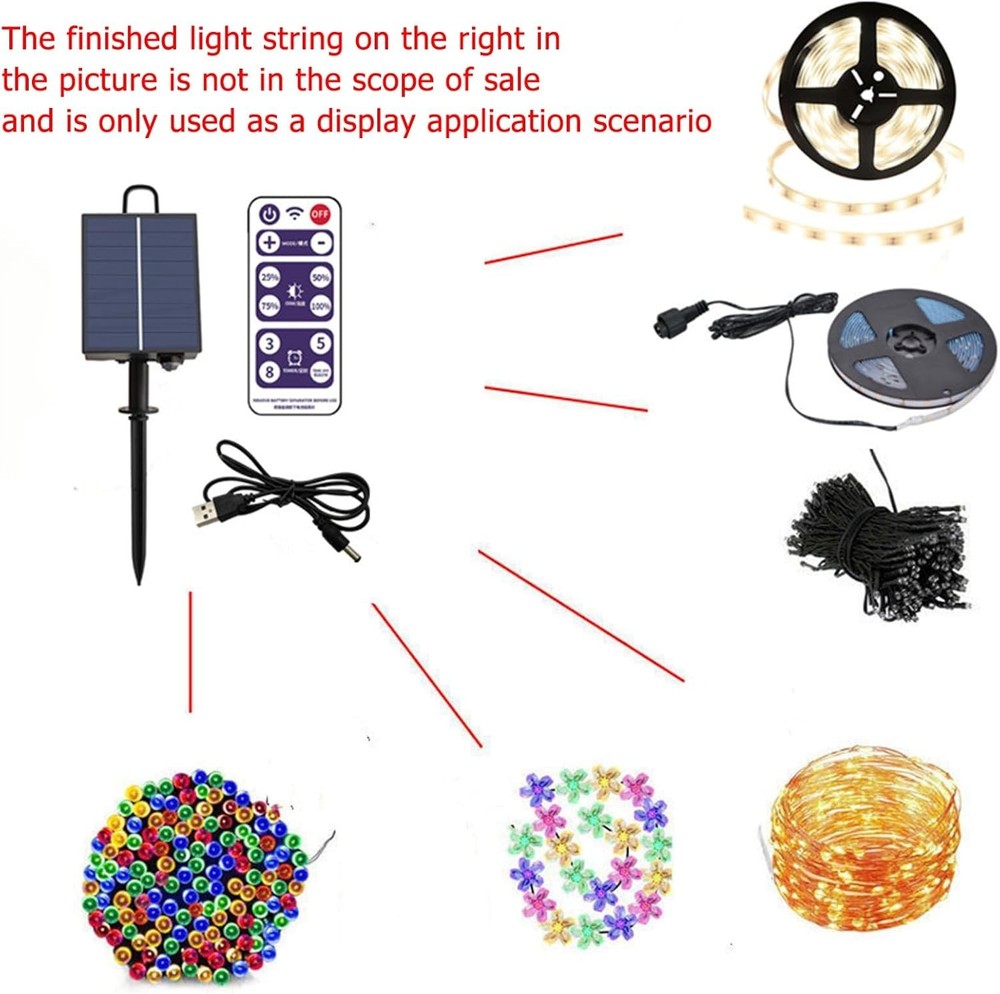 Solar Battery Box for LED String Lights, Outdoor String Lights Control Panel wit