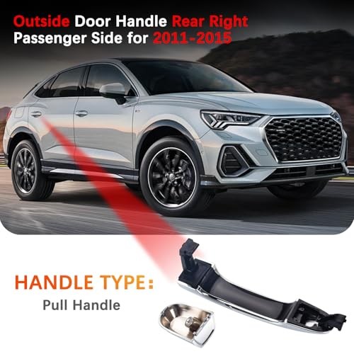 Exterior Door Handle Passenger Side Chrome Handle Replacements for Rear Right