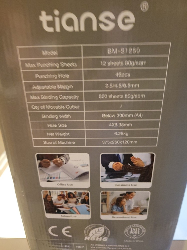 Book Presentation Coil Binding Machine Tianse BM-S1250 READ