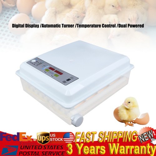 64 Eggs Incubator Digital Automatic Turning Hatcher Chicken Temperature Control