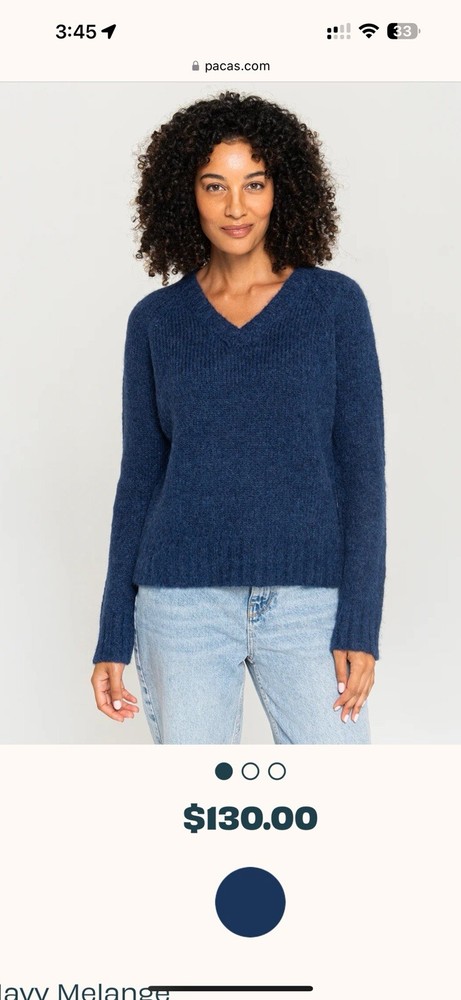 Pacas Sweater Size medium V-Neck