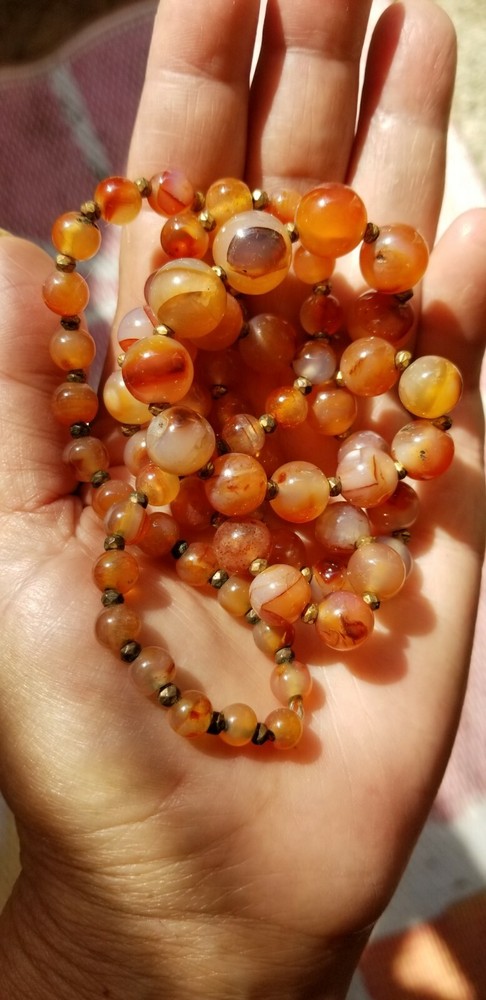 Vintage Agate/Carnelian Beads Necklace