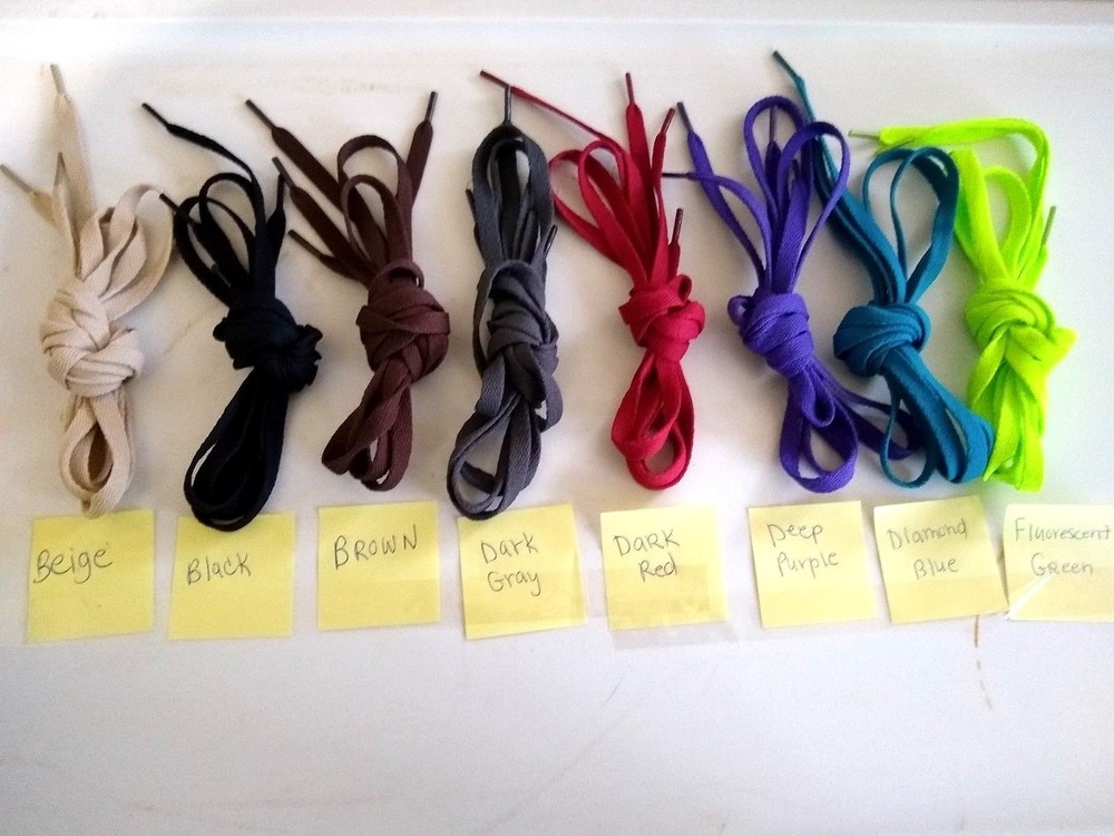 1 Pair Flat Shoelaces Sport Shoes Laces Strings Athletic Sneaker Solid 24 Colors