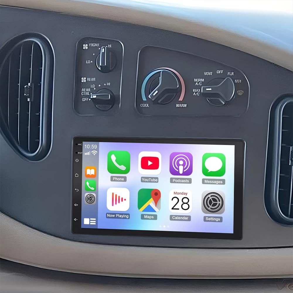 Double Din Car Radio for E150 E250 E350 7 Touch Screen CarPlay Android Auto