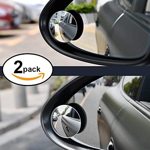 Blind Spot Mirror, 2-Pack Round 360° Adjustable Convex Side Mirrors, Universal