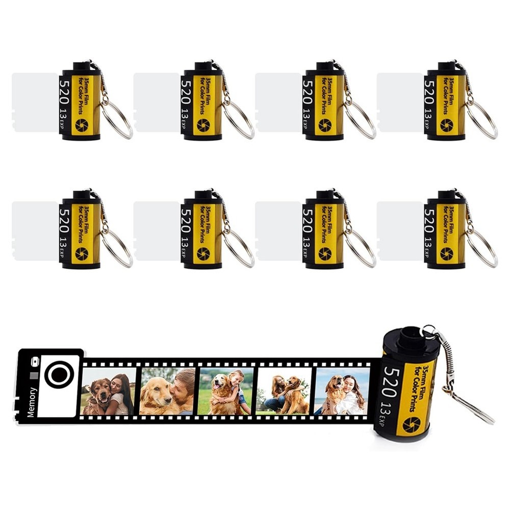 8 Pack Sublimation Memory Film Roll Keychain, Sided Sublimation Blank7423