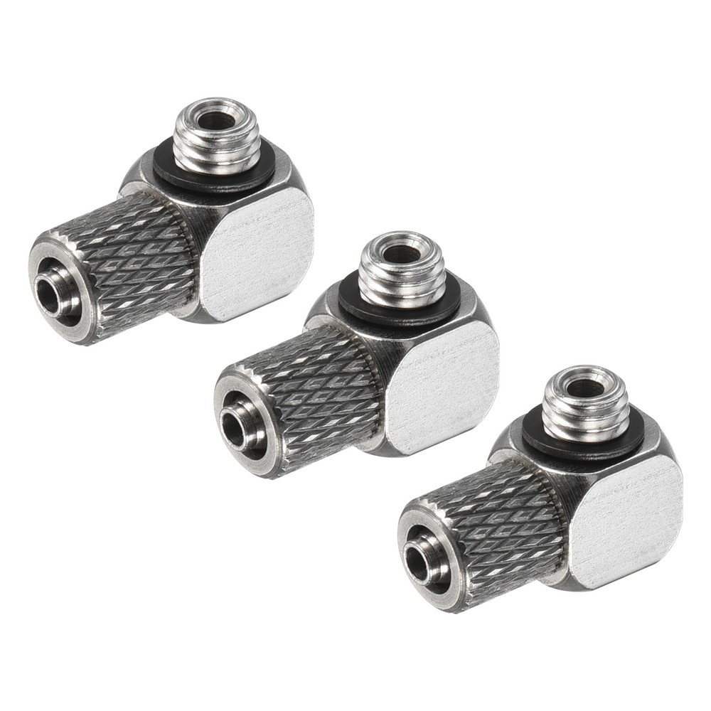 3 Pcs Compression Fitting Connectors Male Thread Push Silver M5x0.8