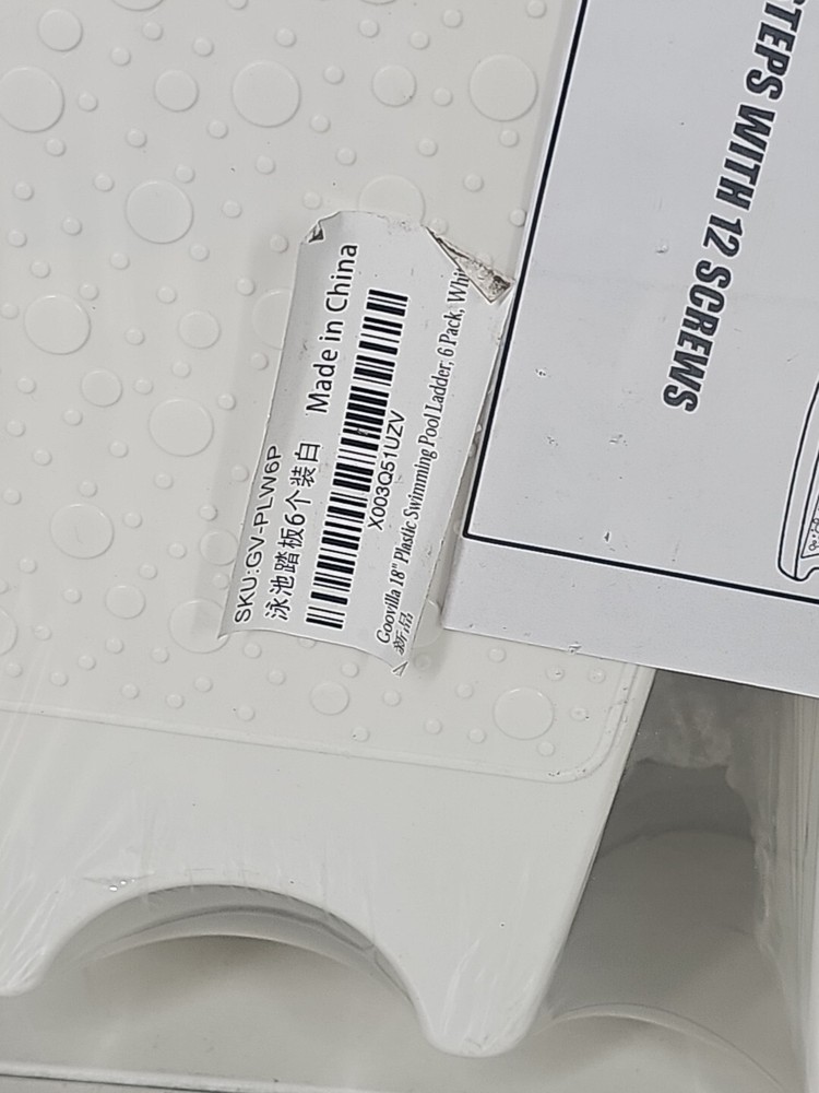 Pool Ladder Steps 18" Universal Heavy-Duty Molded Plastic Steps 6 Pack New