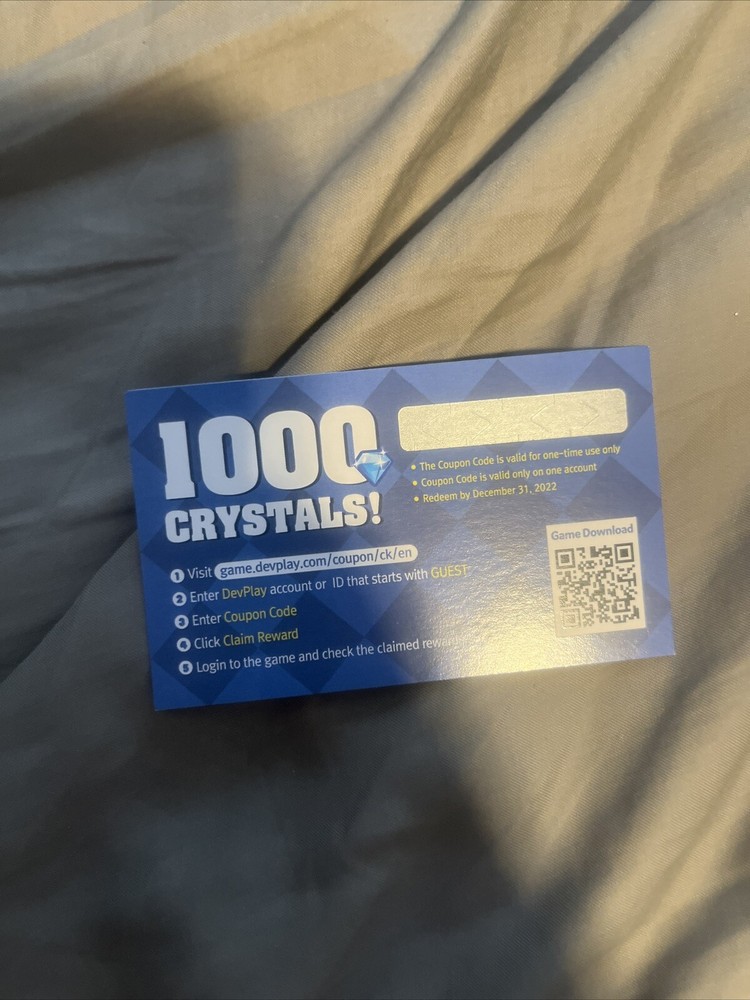 Cookie Run Kingdom Crystal voucher 1000 crystals Deem via code