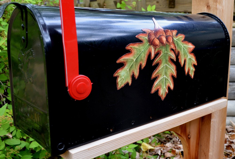 Mailbox Magnet (Partial Cover) Acorns Oak Leaves Large