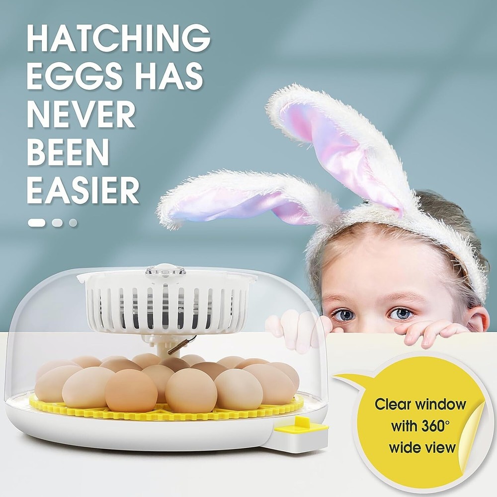 18 Egg Incubator for Hatching Chick with Automatic Turning & Stop, Egg Candler💨