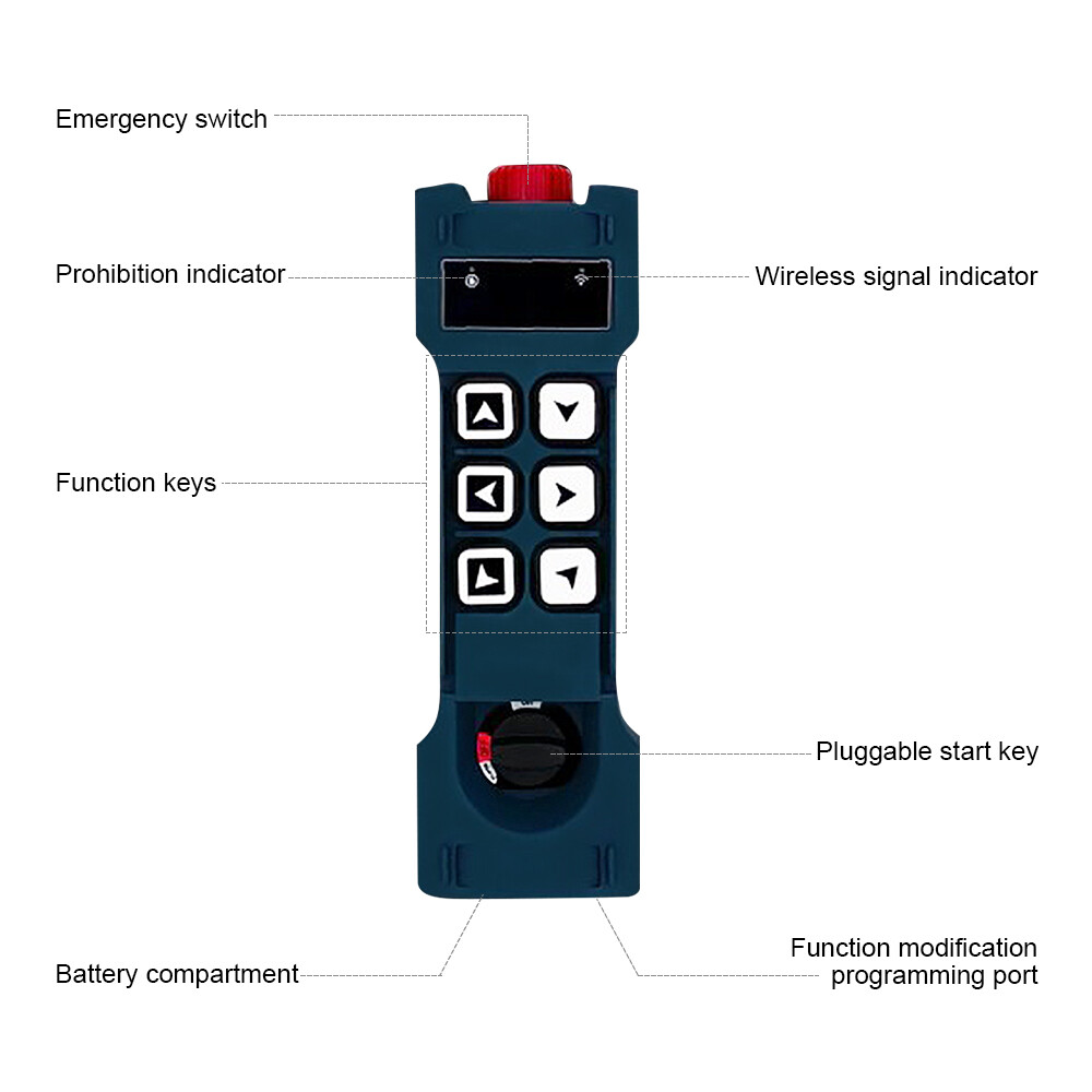 6 Channels Transmitter & Receiver Crane Hoist Industrial Remote Control IP65