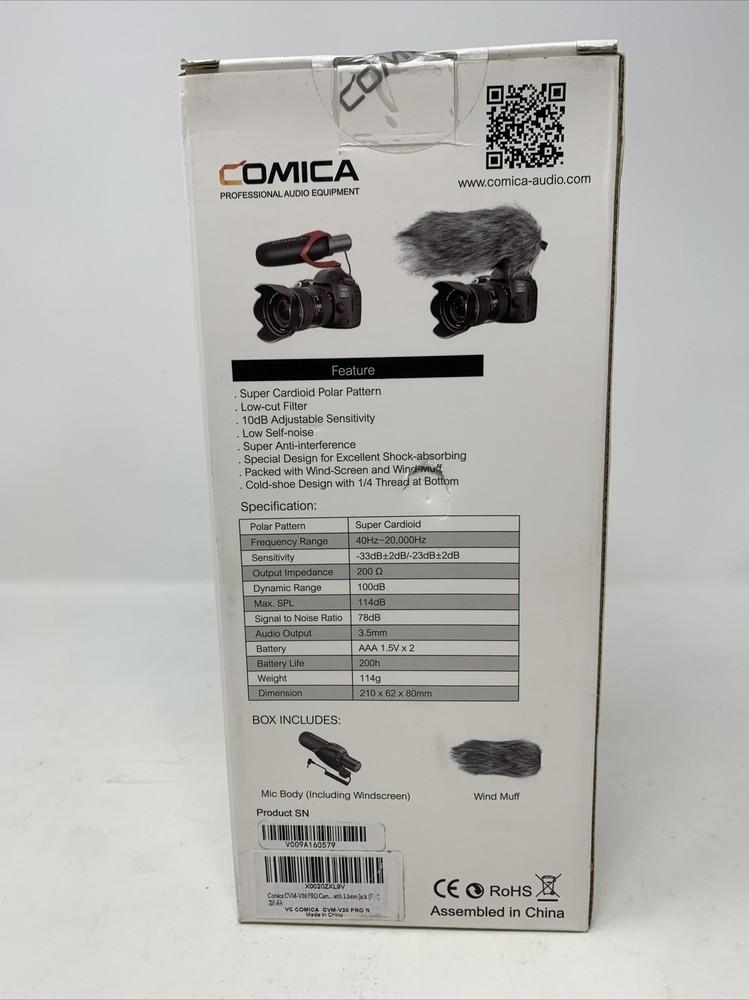 Comica PRO Cardioid Directional Camera Microphone RED