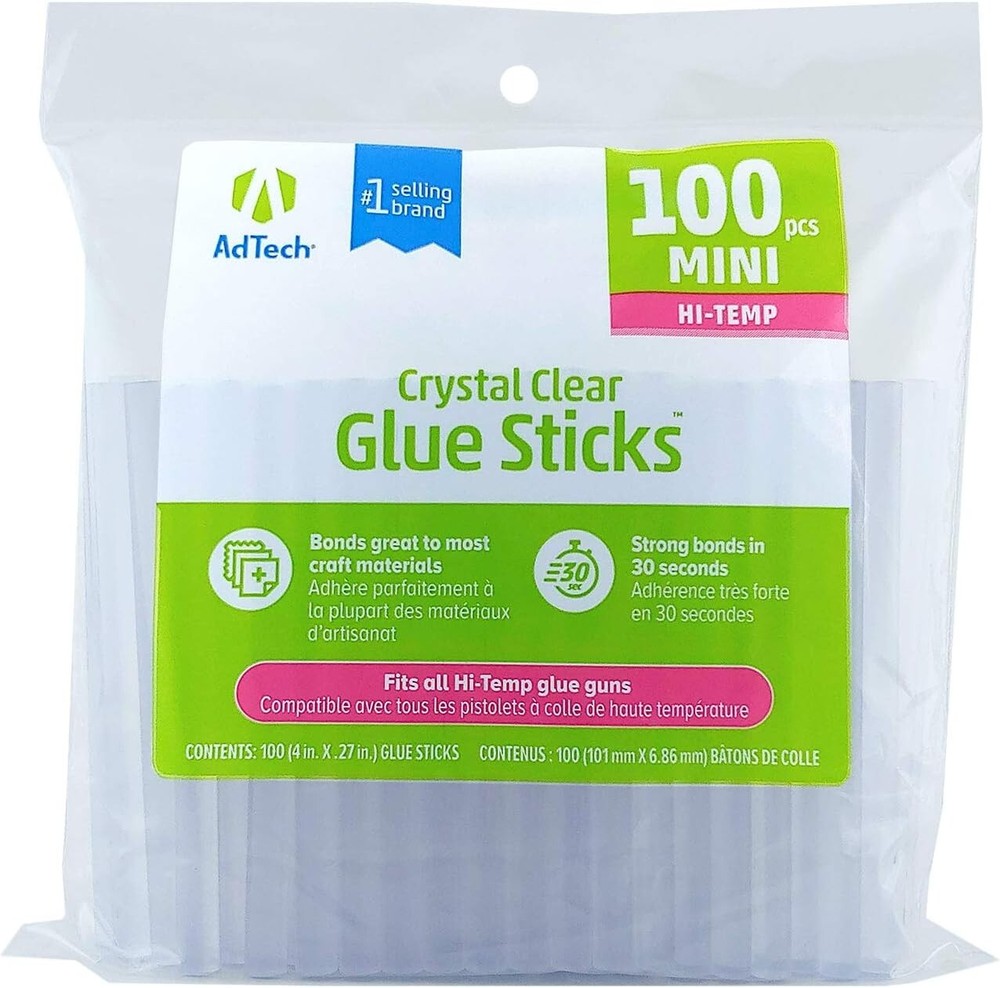100 Mini Hot Glue Sticks, 1 pack, 100 pieces