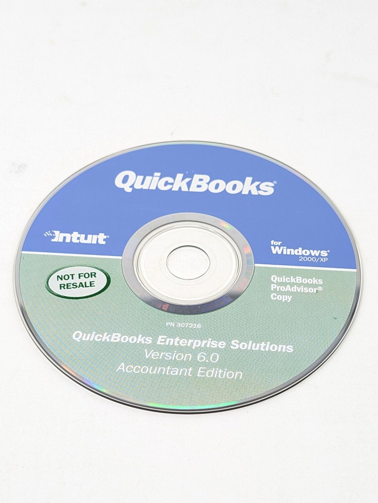 Intuit QuickBooks Enterprise Solutions 6.0 Pro Advisor Windows 2000/XP Disc Only