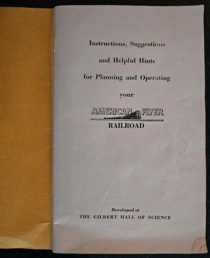 1949 Gilbert America Flyer Train Instruction Book