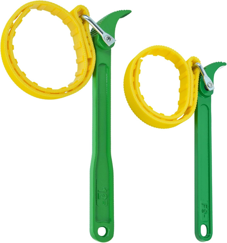 2-Piece Rubber Strap Wrench 9' & 12’ Handle, Adjustable Strap Wrench, Rubber Str
