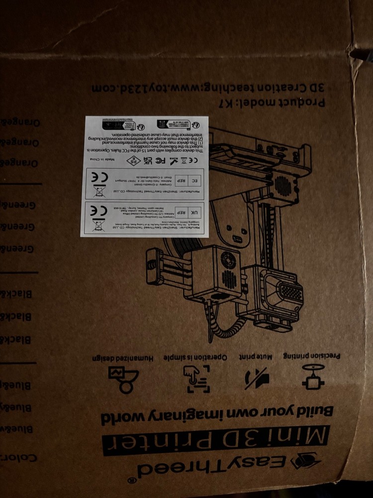 New In Box EasyThread Mini 3d Printer Model K10