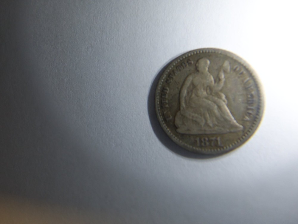 KEY DATE 1871 LIBERTY SEATED HALF DIME