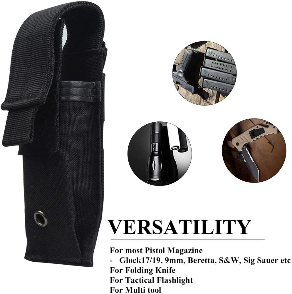 Multitool Pouch Folding Knife Sheath Holster for Belt Molle Flashlight Mag Pouch