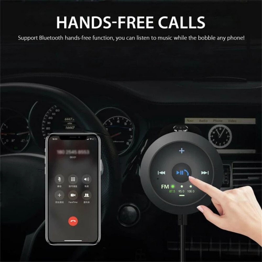 Bluetooth Wireless Receiver FM Transmitter USB Plug Adapter For Car Stereo Audio