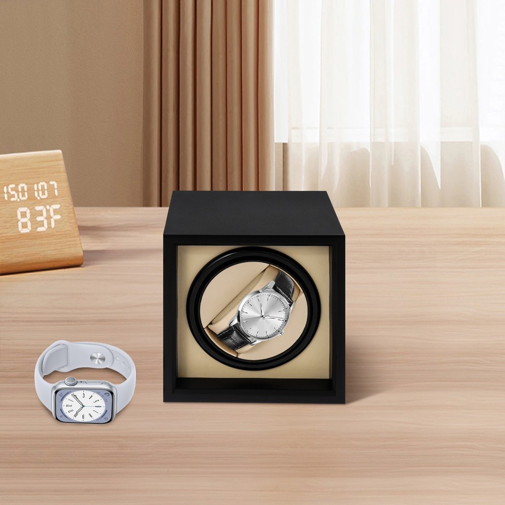2-Direction Automatic Watch Winder w/ Silent Motor Watch Display Box Storage Cas