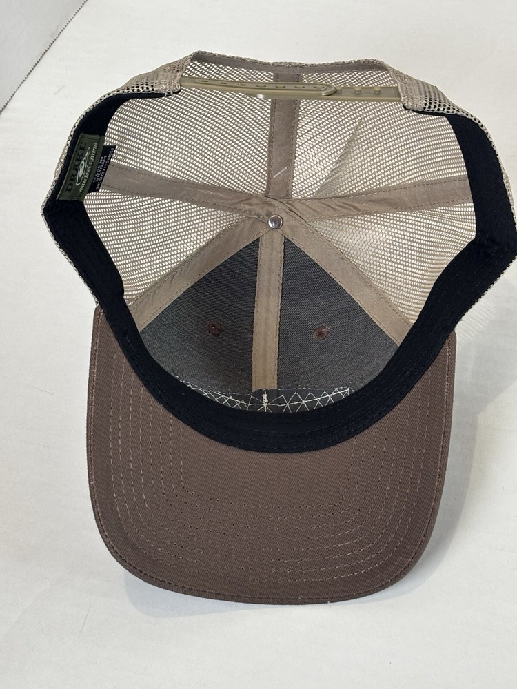 Drake Waterfowl 6 Panel Migrator Cap Brown Tan Mesh Back SnapBack Hunting Cap