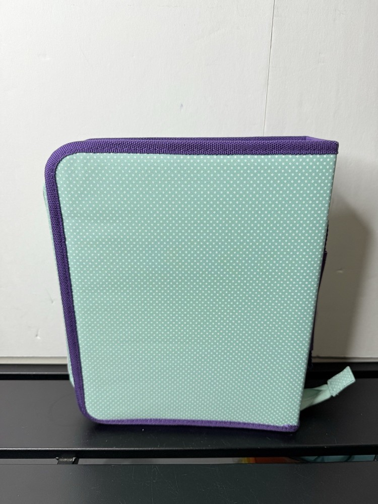 Docrafts Creativity Essentials Stamp Storage 4 Ring Binder Teal Purple Zip Up