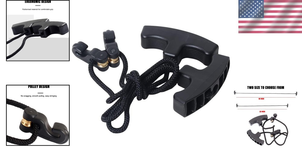 Crossbow Cocking Device with Double Handles - 33 Inch Adjustable Pull Rope