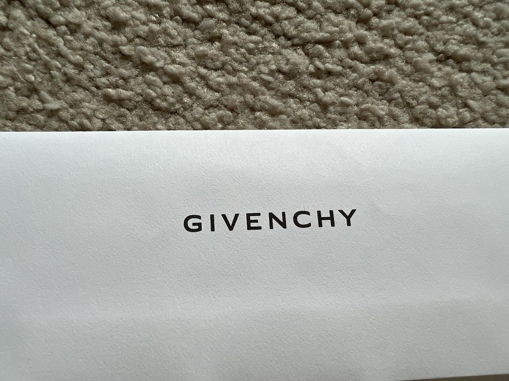 Givenchy White Envelope Authentic Original 5.75” X 4.25” Logo Storage Flap Open